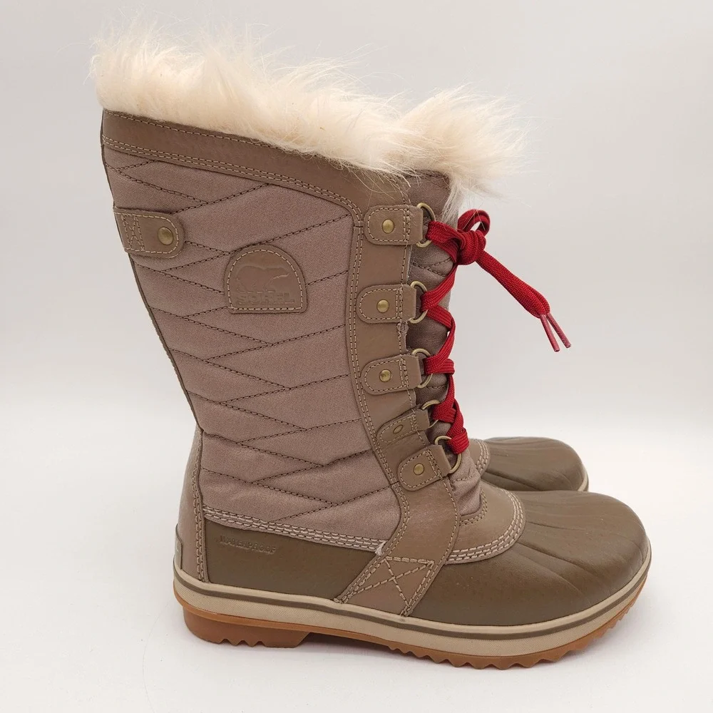 Sorel (Women's 7) Brown Tofino II Waterproof Winter Snow Rain Boots Faux Fur‎
